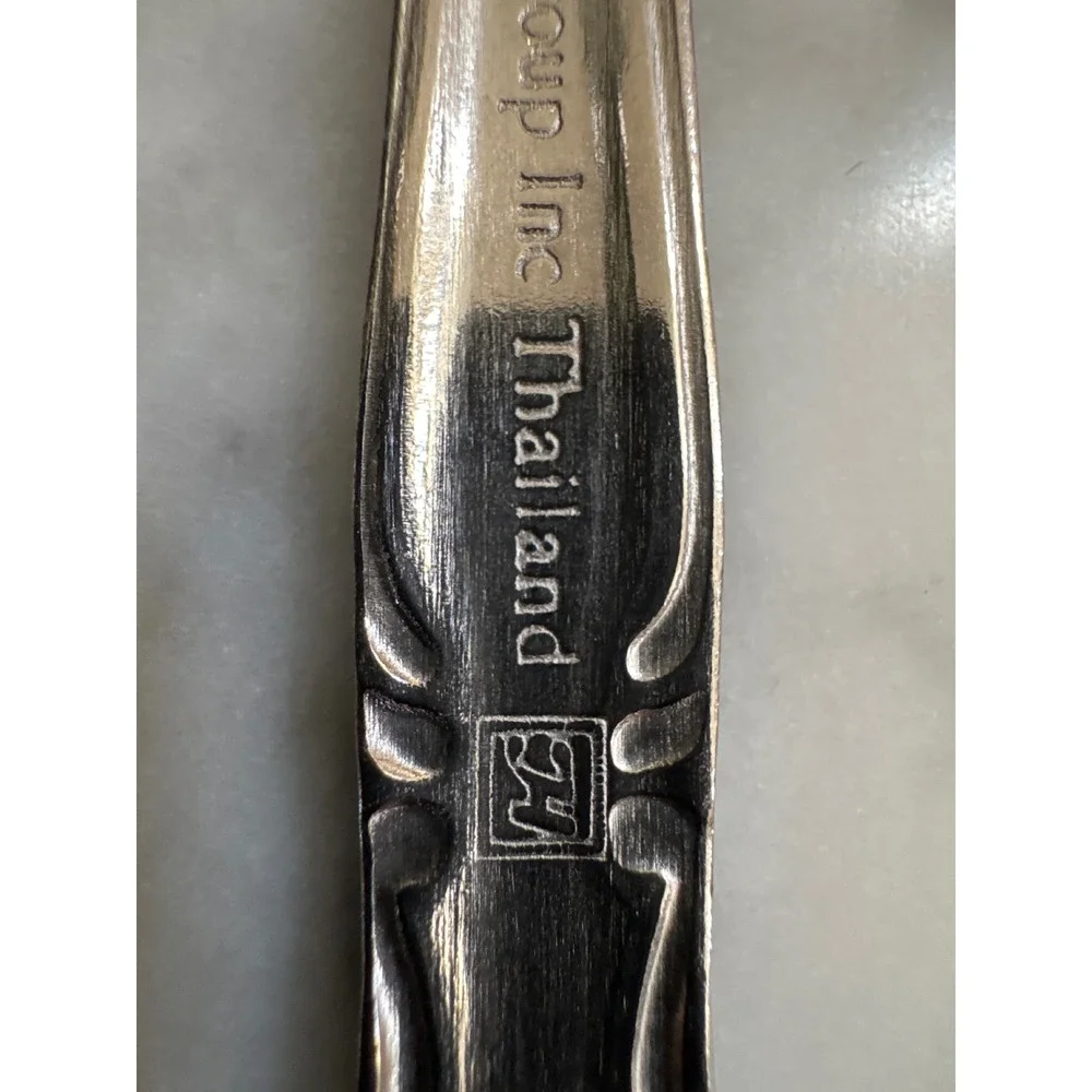 Thunder Group Inc Rose Pattern Stainless Steel Salad Forks Set of 12 Thailand